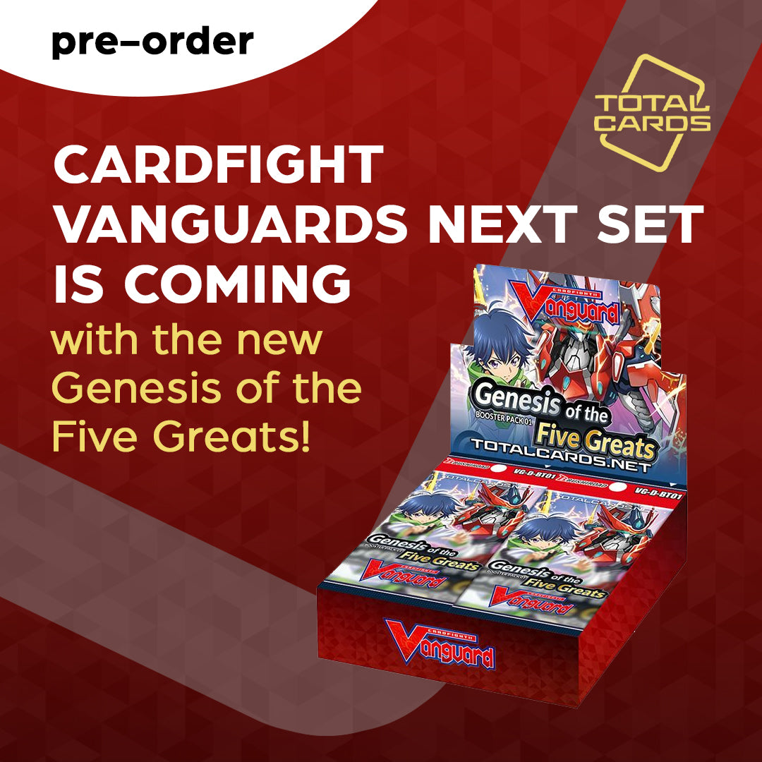 The first Cardfight Vanguard overDress set is Genesis of the Five Greats!
