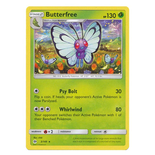 Pokemon - Sun & Moon - Base Set - Butterfree - 3/149