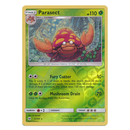Pokemon - Sun & Moon - Base Set - (Reverse Holo) - Parasect - 5/149