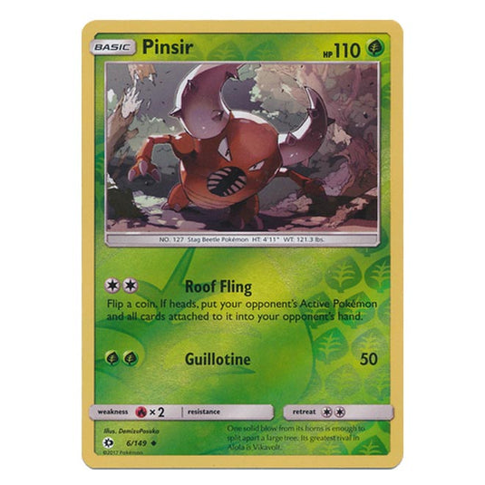 Pokemon - Sun & Moon - Base Set - (Reverse Holo) - Pinsir - 6/149