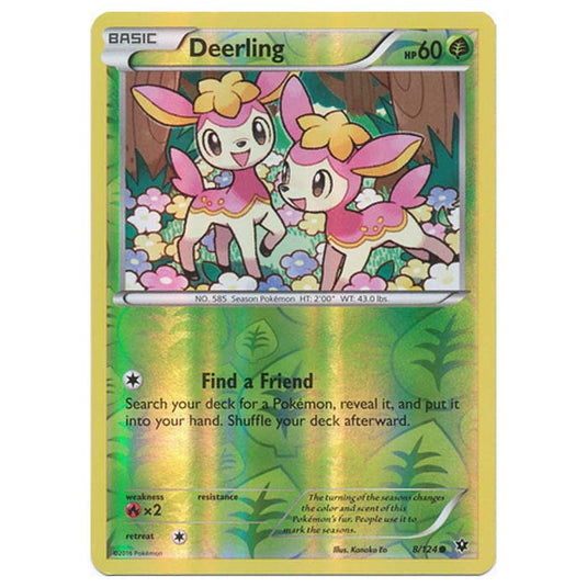 Pokemon - XY - Fates Collide (Reverse Holo) - Deerling - 8/124