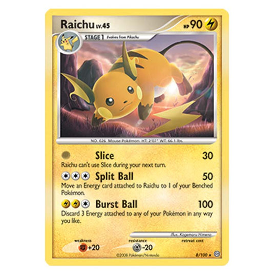 Pokemon - Diamond And Pearl Stormfront - Raichu - 8/100