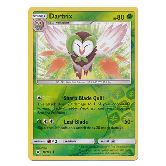Pokemon - Sun & Moon - Base Set - (Reverse Holo) - Dartrix - 10/149