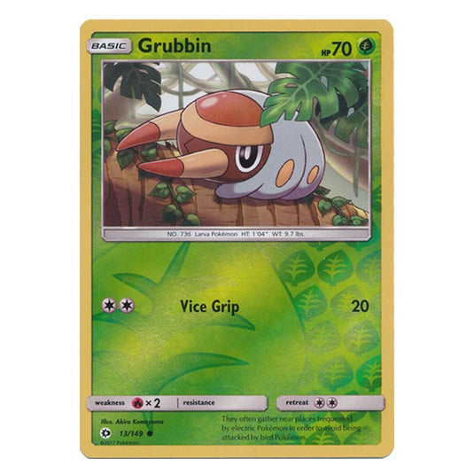 Pokemon - Sun & Moon - Base Set - (Reverse Holo) - Grubbin - 13/149
