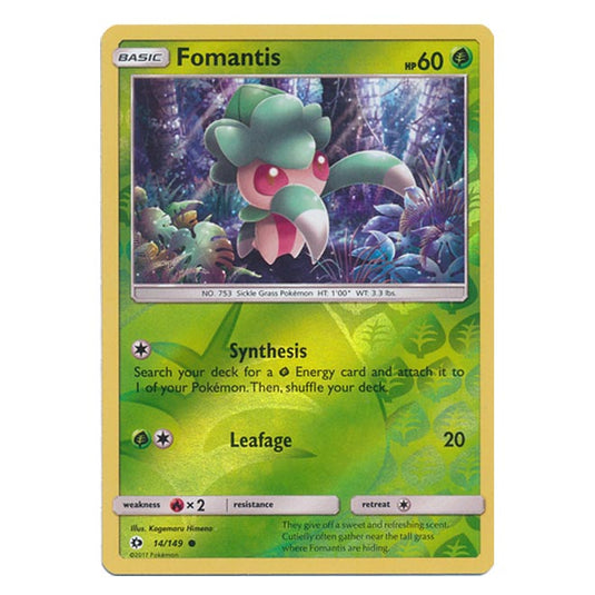 Pokemon - Sun & Moon - Base Set - (Reverse Holo) - Fomantis - 14/149