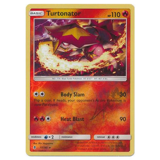 Pokemon - Sun & Moon - Guardians Rising - (Reverse Holo) - Turtonator - 17/145
