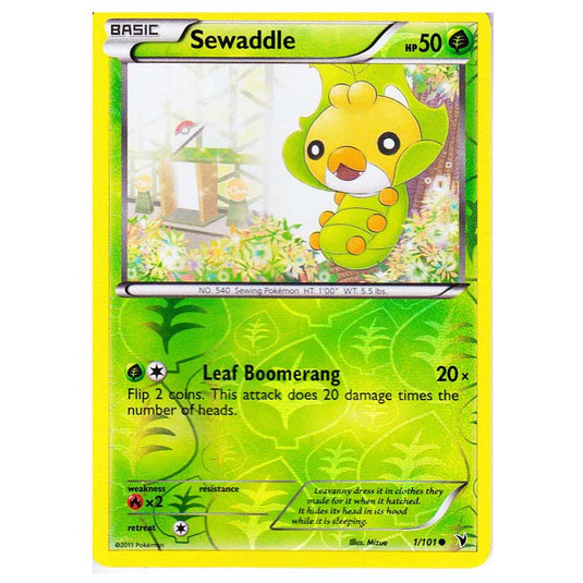 Pokemon - Black & White - Noble Victories - (Reverse Holo) - Sewaddle 1/101