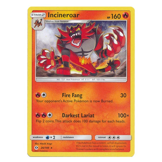Pokemon - Sun & Moon - Base Set - Incineroar - 26/149