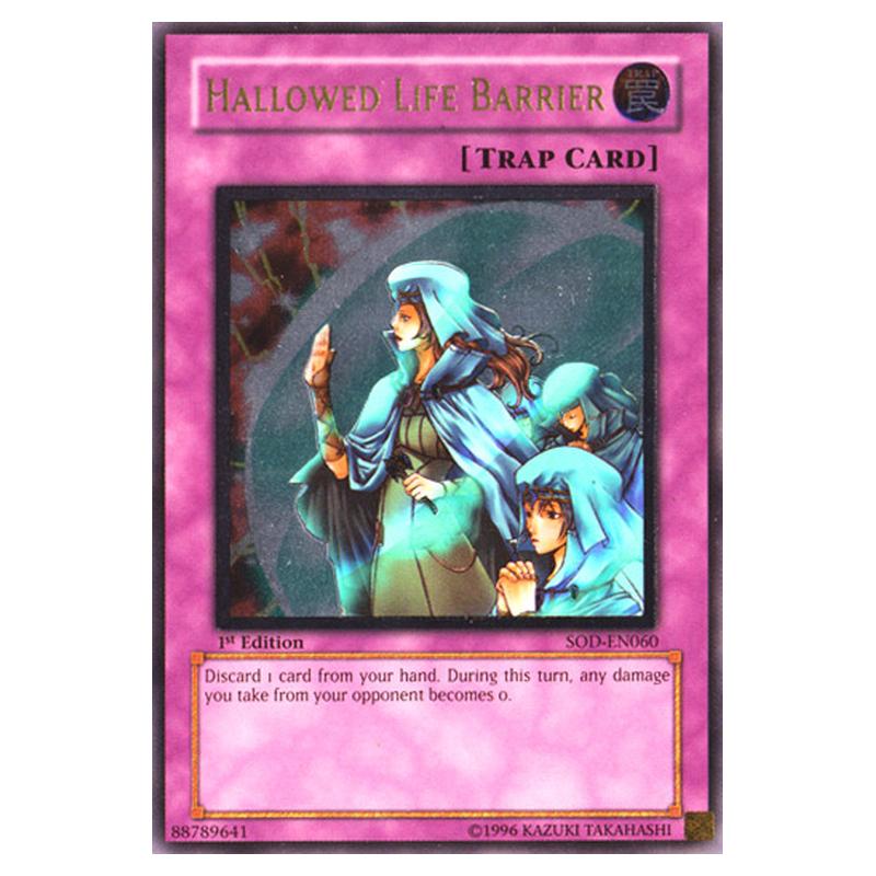 Yu-Gi-Oh! Hallowed Life Barrier Card - SOD-EN060 Rare, Soul Of The Duelist Unlimited Edition