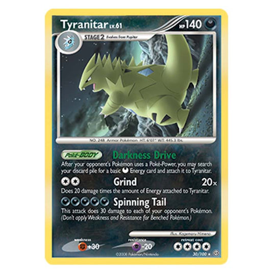 Pokemon - Diamond And Pearl Stormfront - Tyranitar - 30/100