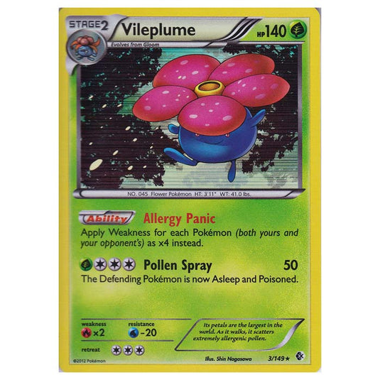 Pokemon - Black & White - Boundaries Crossed - Vileplume 3/149