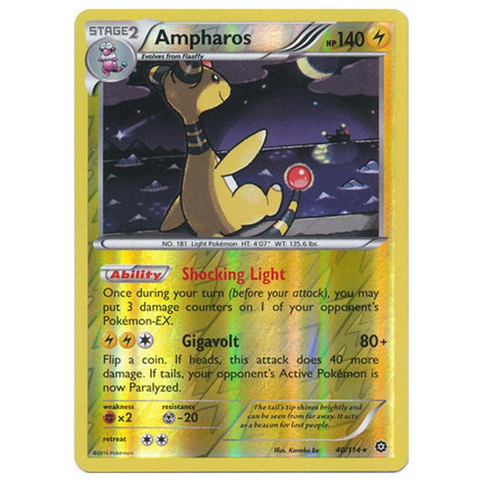Pokemon - XY - Steam Siege - (Reverse Holo) Ampharos - 40/114