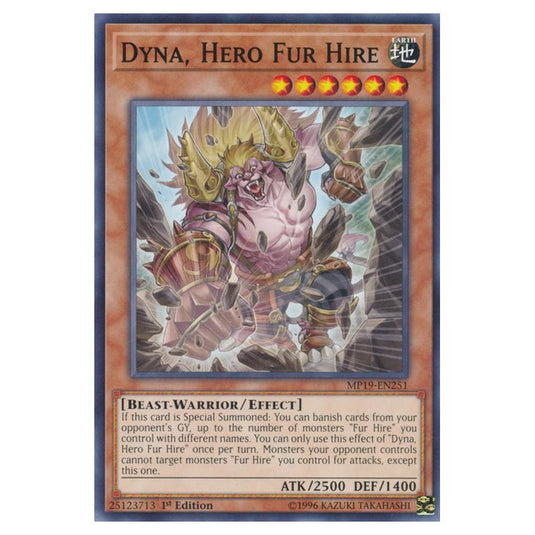 Yu-Gi-Oh! - 2019 Gold Sarcophagus Tin Mega Pack - Dyna, Hero Fur Hire (Common) MP19-EN251
