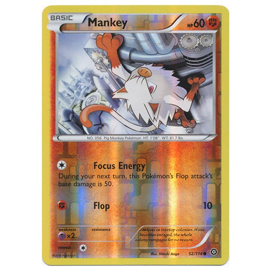 Pokemon - XY - Steam Siege - (Reverse Holo) Mankey - 52/114