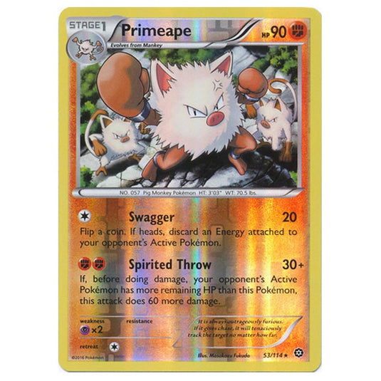 Pokemon - XY - Steam Siege - (Reverse Holo) Primeape - 53/114