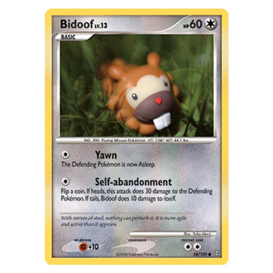Pokemon - Diamond And Pearl Stormfront - Bidoof - 54/100