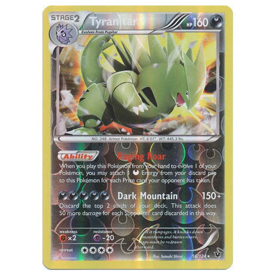 Pokemon - XY - Fates Collide (Reverse Holo) - Tyranitar - 56/124