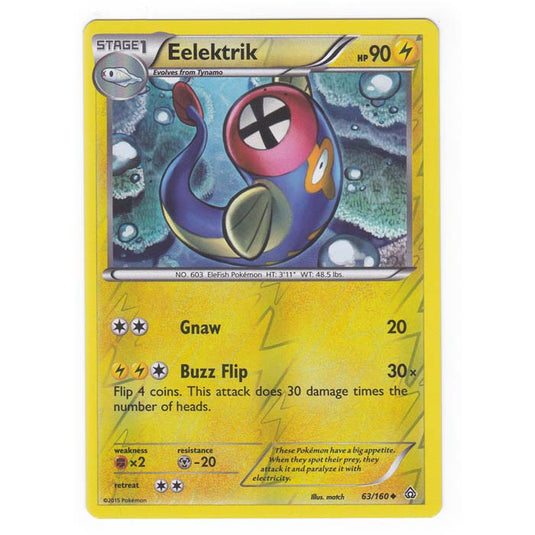 Pokemon - XY Primal Clash - (Reverse Holo) - Eelektrik - 63/160
