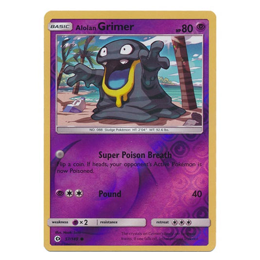 Pokemon - Sun & Moon - Base Set - (Reverse Holo) - Alolan Grimer - 57/149