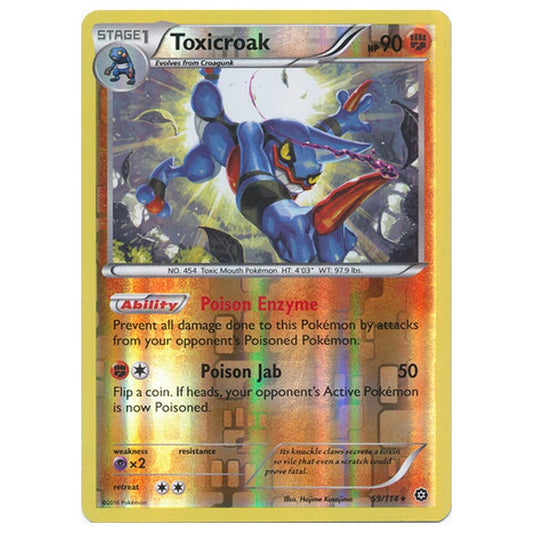 Pokemon - XY - Steam Siege - (Reverse Holo) Toxicroak - 59/114