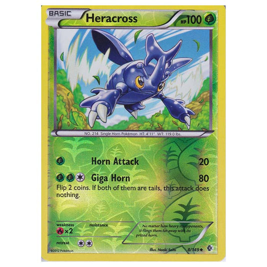 Pokemon - Black & White - Boundaries Crossed (Reverse Holo) - Heracross 8/149
