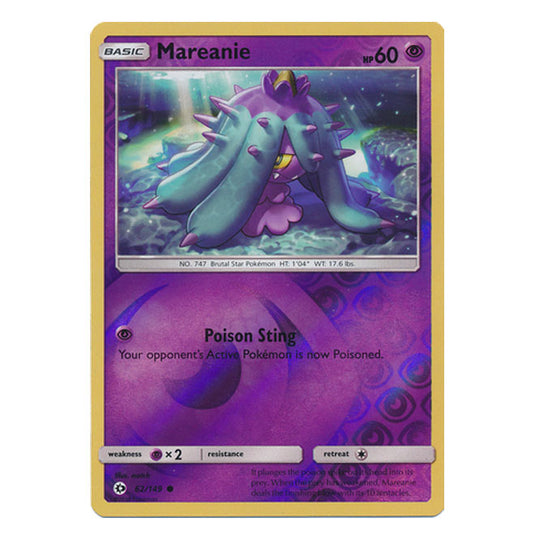 Pokemon - Sun & Moon - Base Set - (Reverse Holo) - Mareanie - 62/149