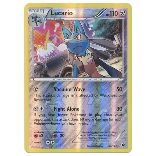 Pokemon - XY - Fates Collide (Reverse Holo) - Lucario - 63/124