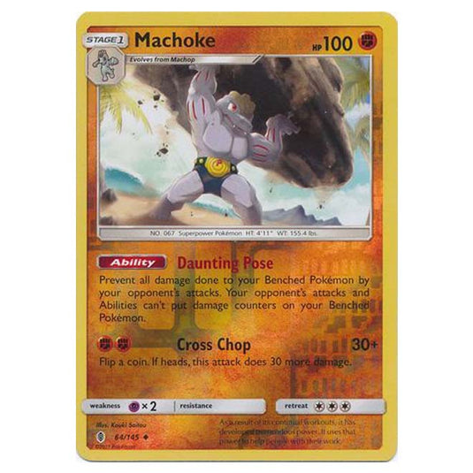 Pokemon - Sun & Moon - Guardians Rising - (Reverse Holo) - Machoke - 64/145