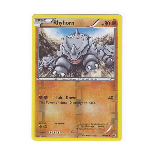 Pokemon - XY Primal Clash - (Reverse Holo) - Rhyhorn - 74/160