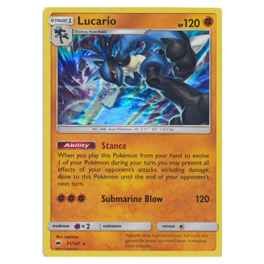 Pokemon - Sun & Moon - Burning Shadows - Lucario - 71/147