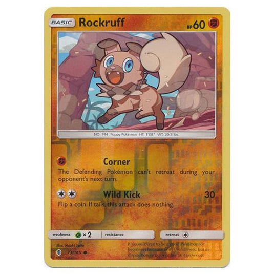 Pokemon - Sun & Moon - Guardians Rising - (Reverse Holo) - Rockruff - 73/145