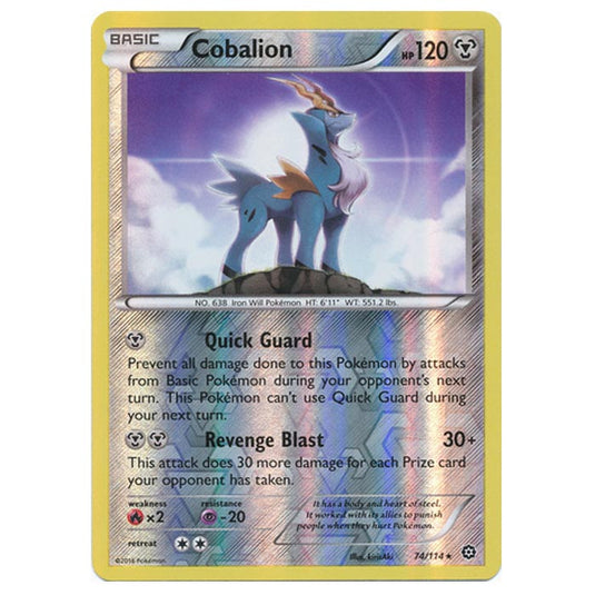 Pokemon - XY - Steam Siege - (Reverse Holo) Cobalion - 74/114