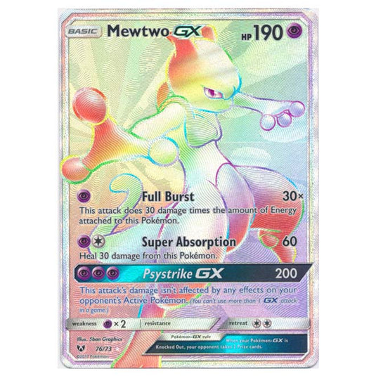 Pokemon - Shining Legends - Mewtwo-GX (Full Art) Hyper Rare - 76/73
