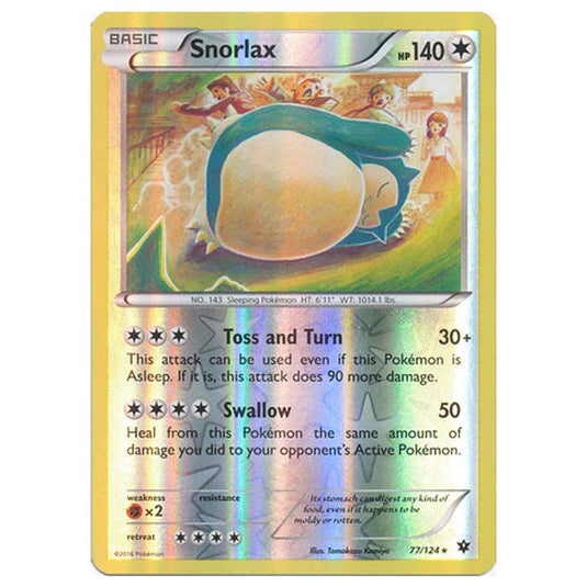 Pokemon - XY - Fates Collide (Reverse Holo) - Snorlax - 77/124