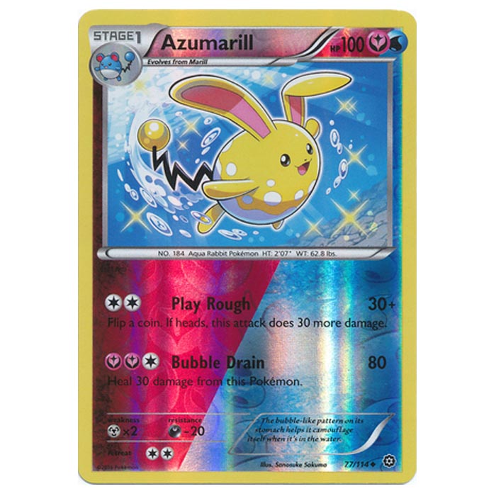 Pokemon - XY - Steam Siege - (Reverse Holo) Azumarill - 77/114 Pokemon - XY - Steam Siege - (Reverse Holo) Azumarill - 77/114