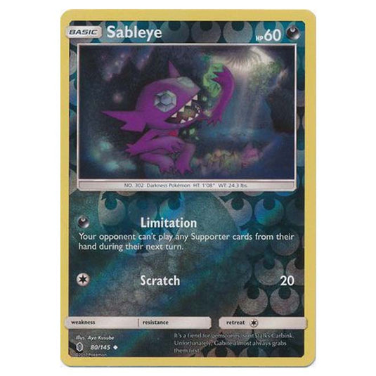 Pokemon - Sun & Moon - Guardians Rising - (Reverse Holo) - Sableye - 80/145