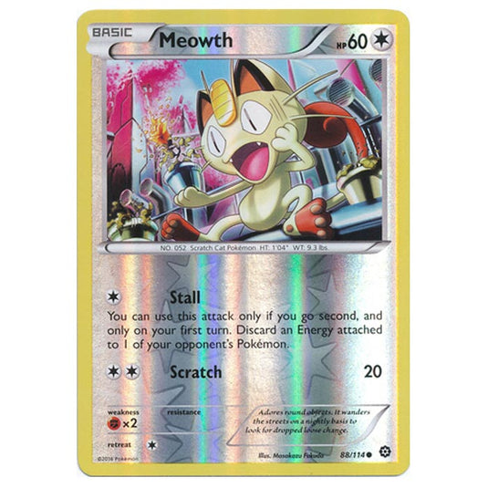 Pokemon - XY - Steam Siege - (Reverse Holo) Meowth - 88/114