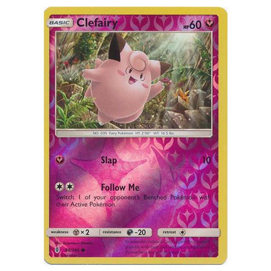 Pokemon - Sun & Moon - Guardians Rising - (Reverse Holo) - Clefairy - 88/145