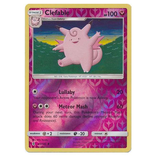 Pokemon - Sun & Moon - Guardians Rising - (Reverse Holo) - Clefable - 89/145