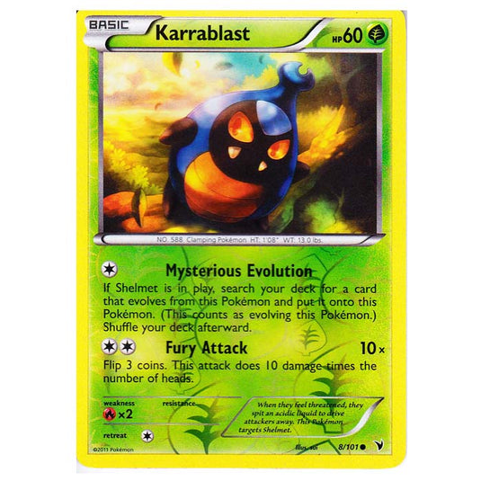 Pokemon - Black & White - Noble Victories - (Reverse Holo) - Karrablast 8/101