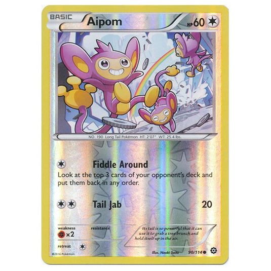 Pokemon - XY - Steam Siege - (Reverse Holo) Aipom - 90/114