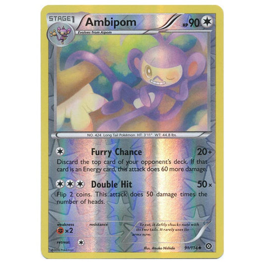 Pokemon - XY - Steam Siege - (Reverse Holo) Ambipom - 91/114