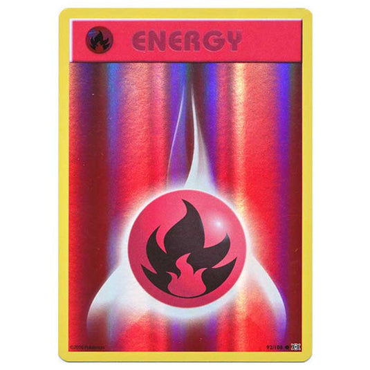 Pokemon - XY Evolutions - (Reverse Holo) - Fire Energy - 92/108 (Damaged)