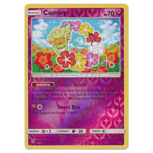 Pokemon - Sun & Moon - Guardians Rising - (Reverse Holo) - Comfey - 93/145