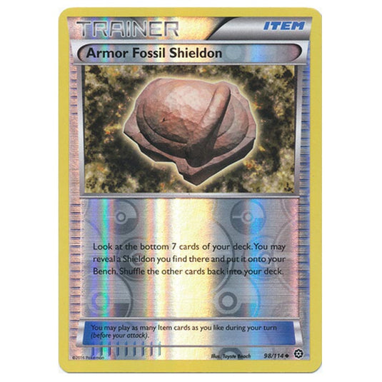 Pokemon - XY - Steam Siege - (Reverse Holo) Armor Fossil Shieldon - 98/114