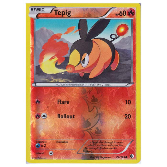 Pokemon - Black & White - Boundaries Crossed (Reverse Holo) - Tepig 24/149