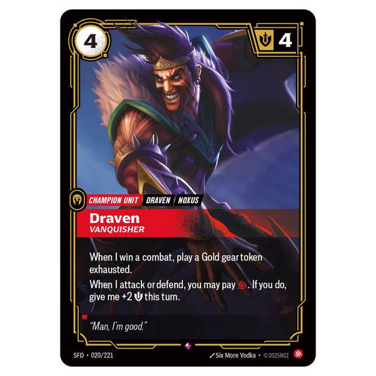 Riftbound: League of Legends TCG - Spiritforged - Draven - Vanquisher - 020/221