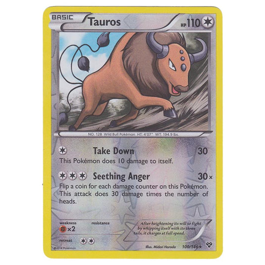 Pokemon - XY Base Set - (Reverse Holo) Tauros - 100/146