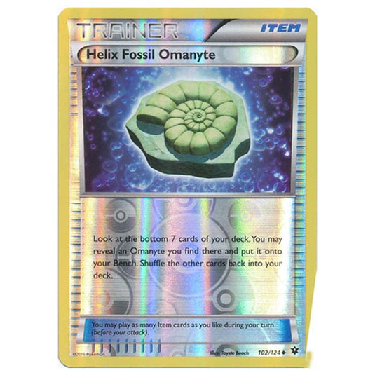 Pokemon - XY - Fates Collide (Reverse Holo) - Helix Fossil Omanyte - 102/124