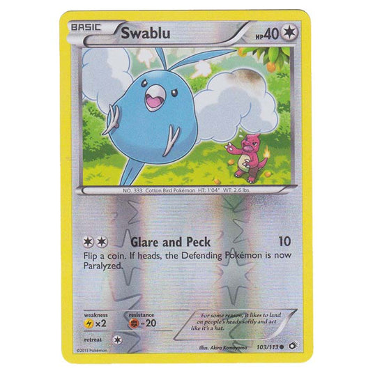 Pokemon - Black & White - Legendary Treasures - (Reverse Holo) Swablu - 103/113